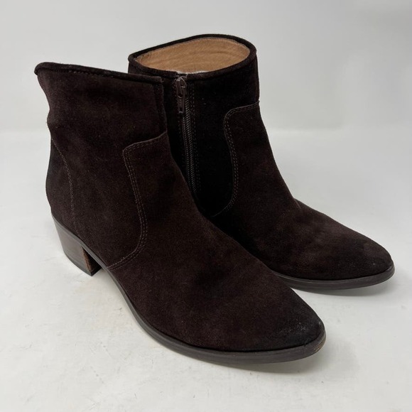 Corso Como Shoes - Corso Como Brown Leather Womens Almond Toe Ankle Boot Bootie 8
